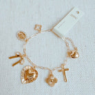 gold charm bracelet
